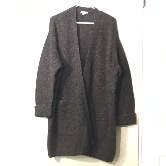 H&M hm Mohair Blend Oversized Cardigan Charcoal - Picture 2 of 6